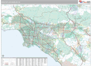 Greater Los Angeles Wall Map Premium Style